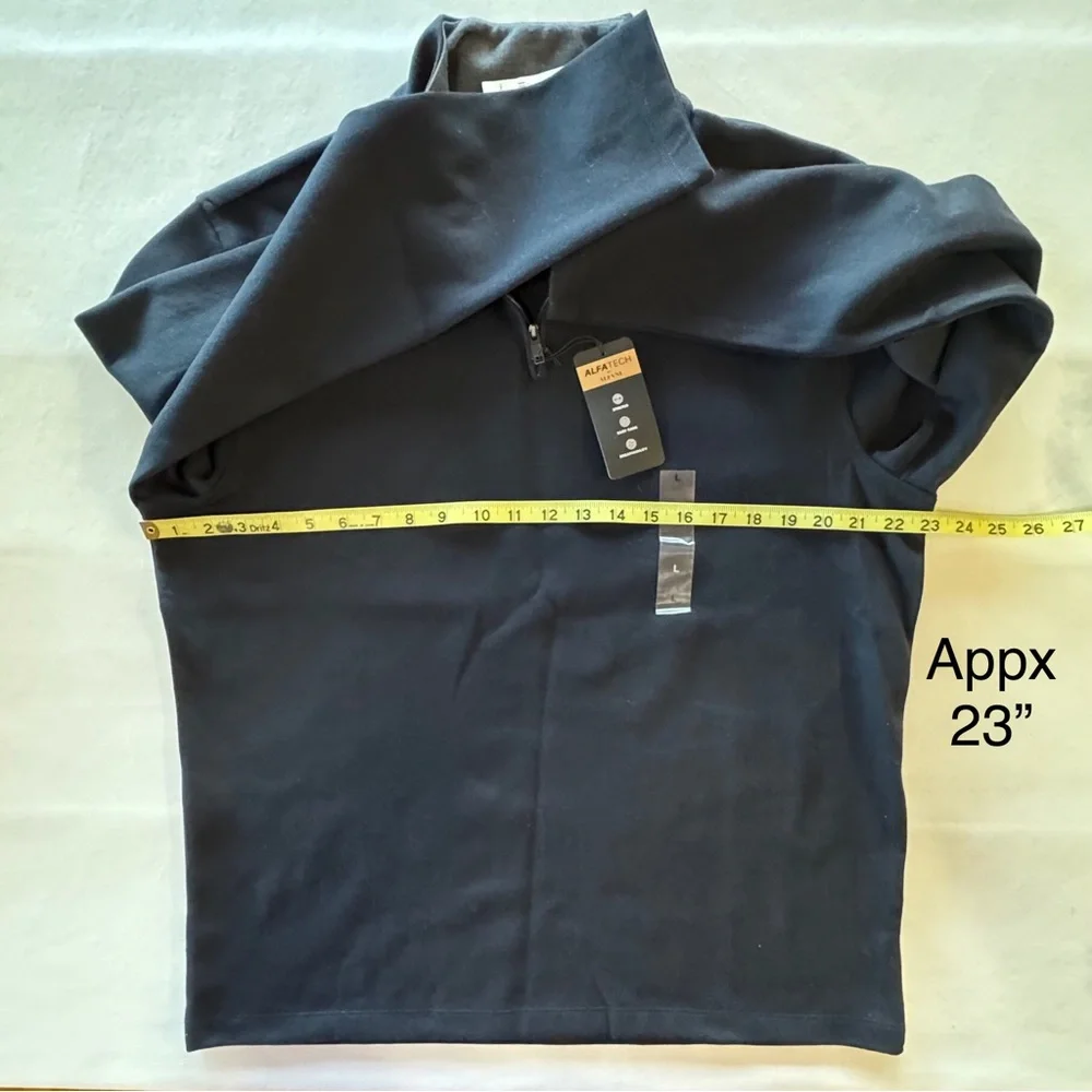 ALFANI Deep Black Quarter-Zip Classic Fit Pullover (Large)